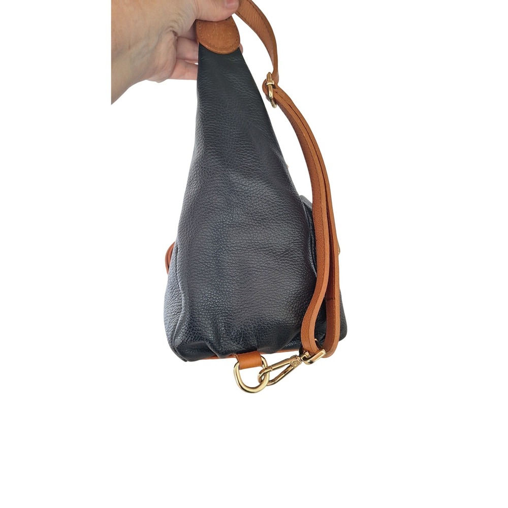 Valentina Black Brown Leather‎  Convertible Backpack Shoulder Bag - Picture 3 of 11